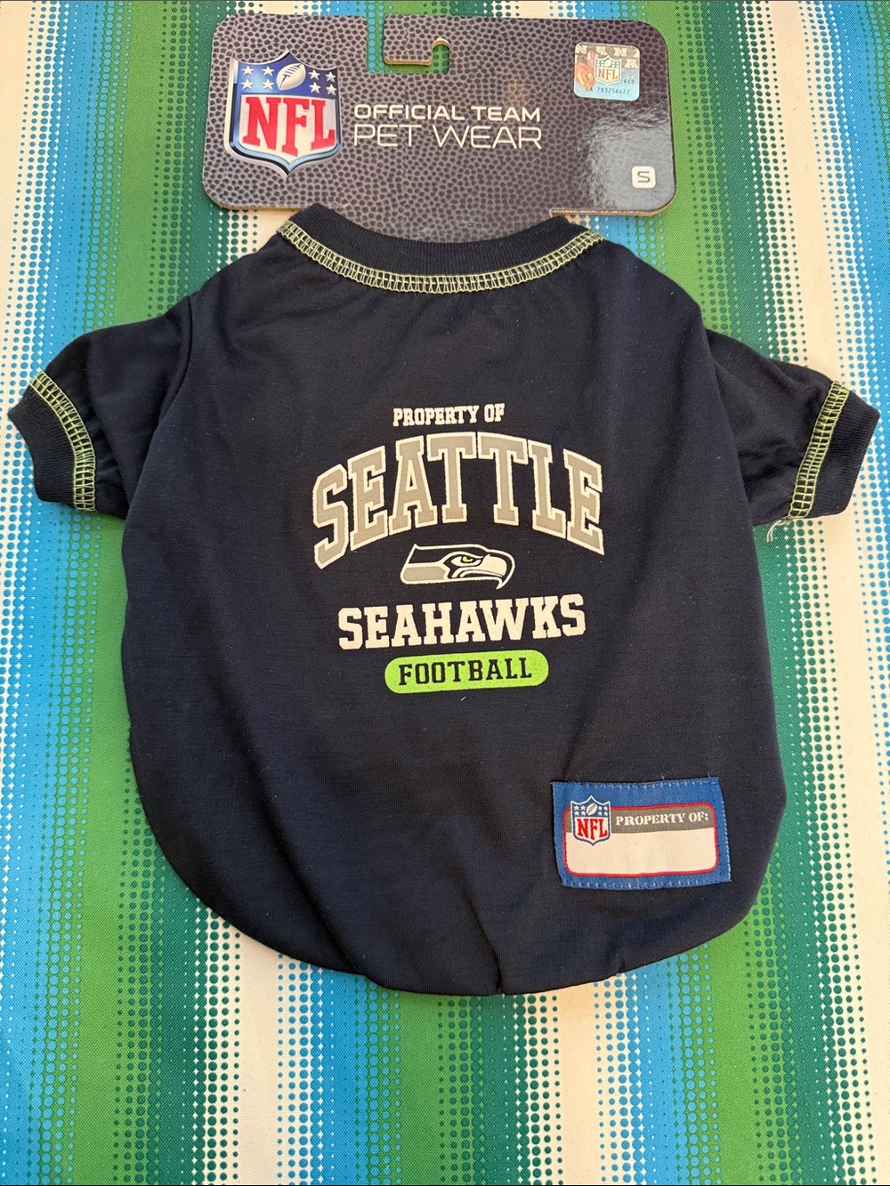 NFL Seattle Seahawks Navy Blue Pet Tee size small